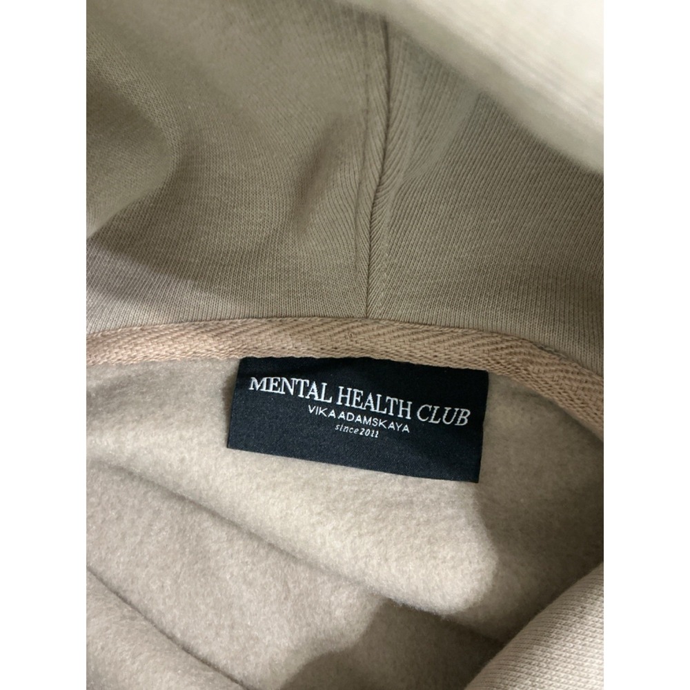 Vika Adamskaya Mental Health Club Hoodie XS Beige BALANS Fleece Pullover Ukraine - Picture 3 of 9